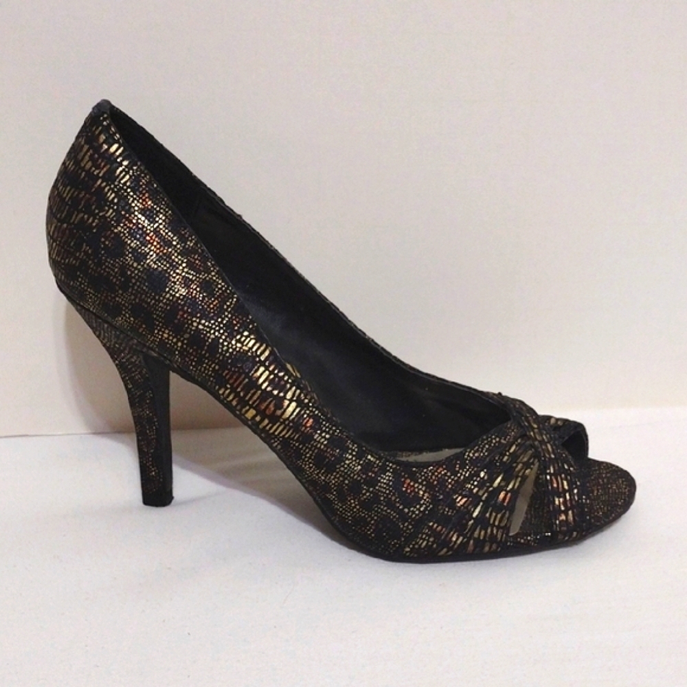 Ann Marino Stiletto Sandals 8 Leopard Print Open Toe Heels Sexy Party Shoes